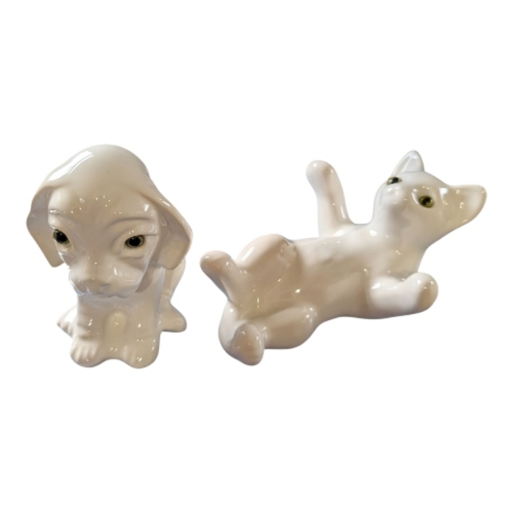 RARE Vtg Canadiana Pottery "The Collectables" White Dog Figurine Glass Eyes 303 - Picture 5 of 7